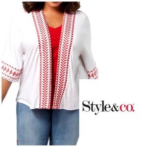 NWT Style & Co. Embroidered Open Kimono 👘